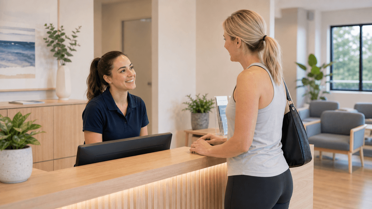 Arcline AI receptionist workflow for Pracsuite health clinics
